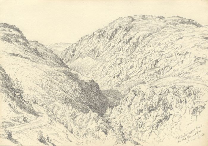 Pair of 1870 Graphite Drawings - Duddon Vallery Landscapes