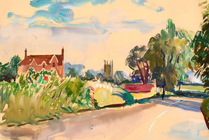 Jean Dryden Alexander (1911-1994) - 1968 Gouache, Stratford St. Mary