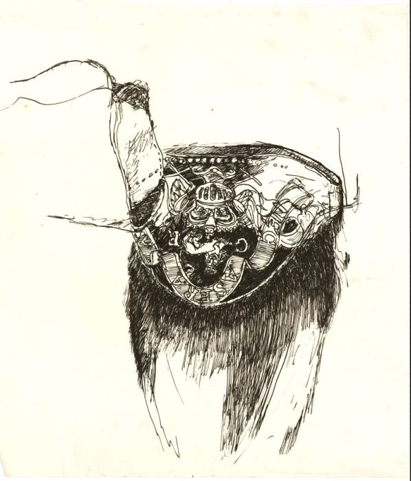 Brian Liddle - Contemporary Pen and Ink Drawing, Royal Insignia Study