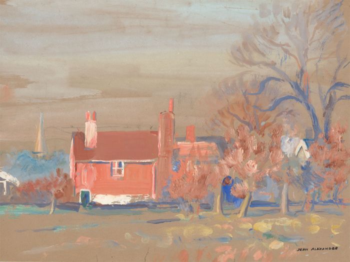 Jean Dryden Alexander (1911-1994) - Mid 20th Century Gouache, Autumn Landscape
