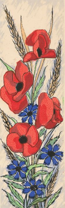 French School Contemporary Lithograph - Coquelicots (Poppies)