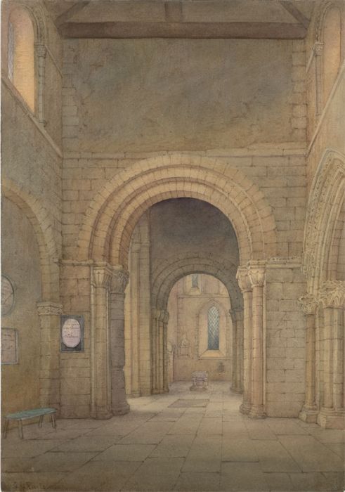Fine 1896 Watercolour - New Shoreham Church 