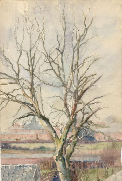 Elva Joan Blacker (1908-1984)  - Watercolour, View over Rooftops