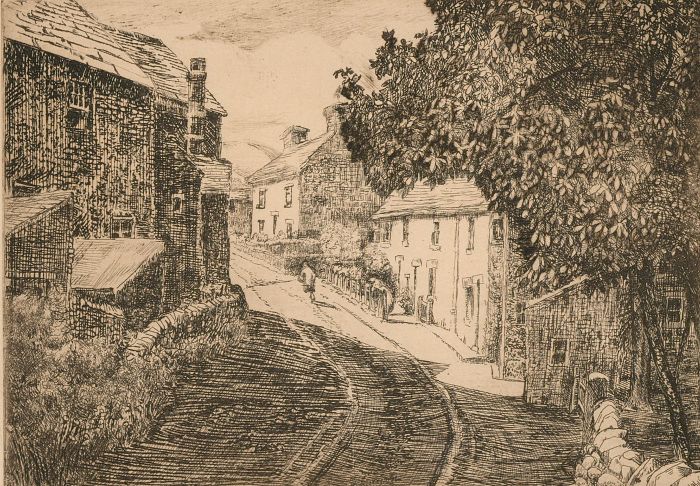 L. Middleton - Mid 20th Century Etching, Hollow Gate, Bradwell