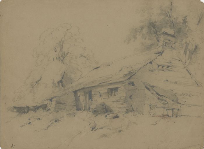 19th Century Graphite Drawing - Sonewall Cottage