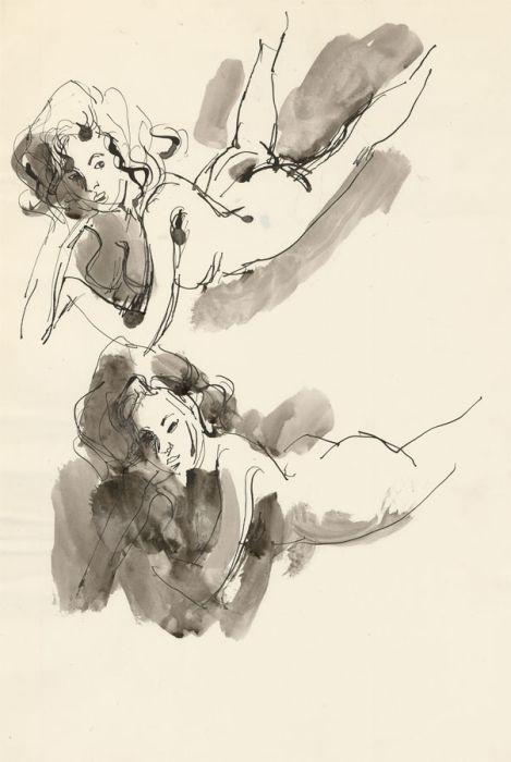 Peter Collins ARCA - c.1970s Pen and Ink Drawing, Female Nude