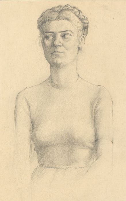Peter Collins ARCA - c.1970s Graphite Drawing, Portrait of a Young Woman 