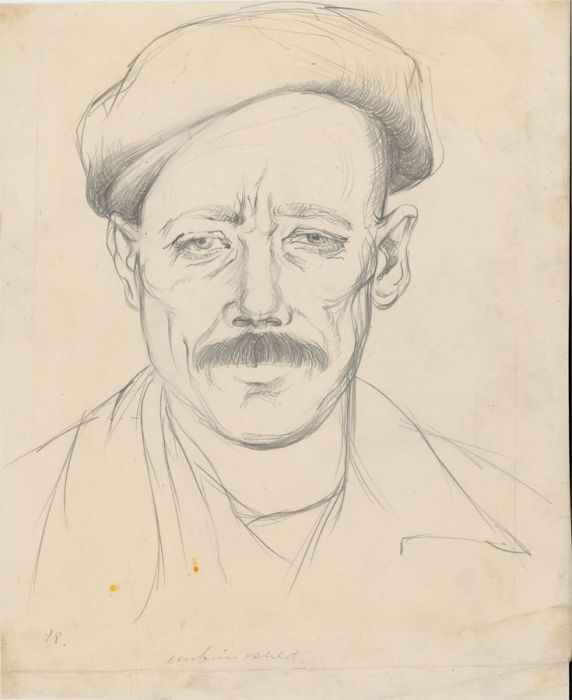 Peter Collins ARCA - c.1970s Graphite Drawing, Portrait of a Military Man
