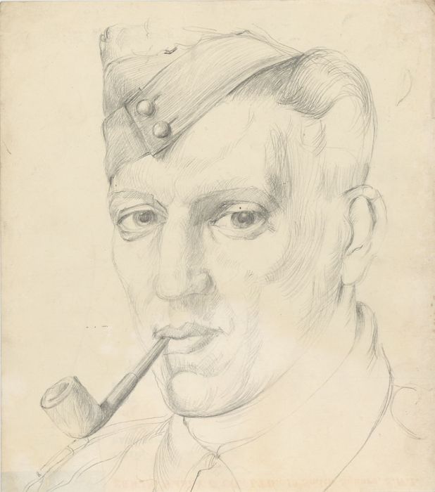 Peter Collins ARCA - c.1970s Graphite Drawing, Portrait of a Military Man