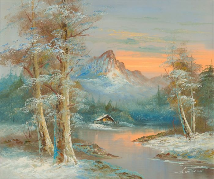 M. Whitman - Early 20th Century Oil, Continental River Scene