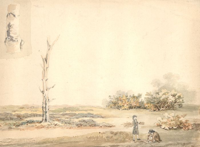 English School 19th Century Watercolour - Travellers in a Landscape