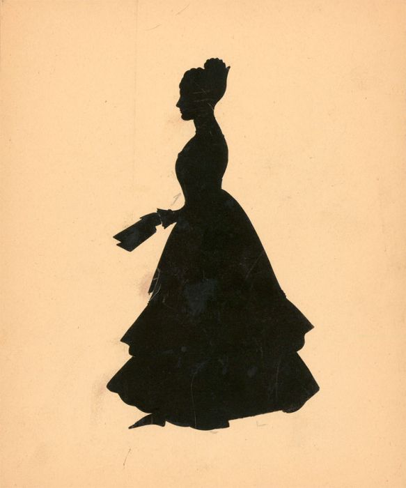 English School Early 20th Century Cut Paper Silhouette - A Lady
