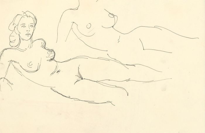 Peter Collins ARCA - Set of Six c.1970s Pen and Ink Drawings, Nude Studies