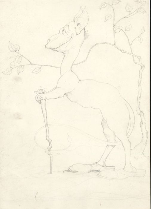 Marjorie Hilda & Jo White - 20th Century Graphite Drawing, Fantastical Creature