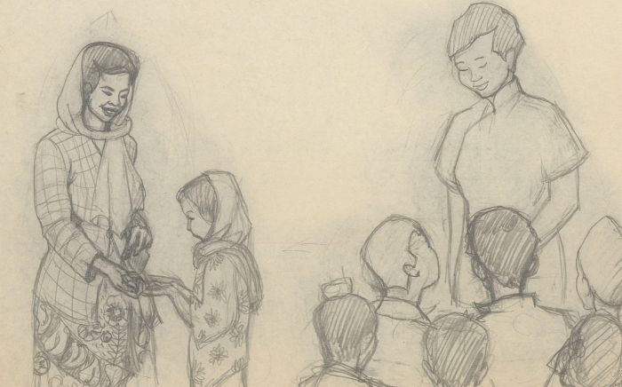Mary Fairclough - Set of 30 Graphite Drawings, Malaysian School Drawings