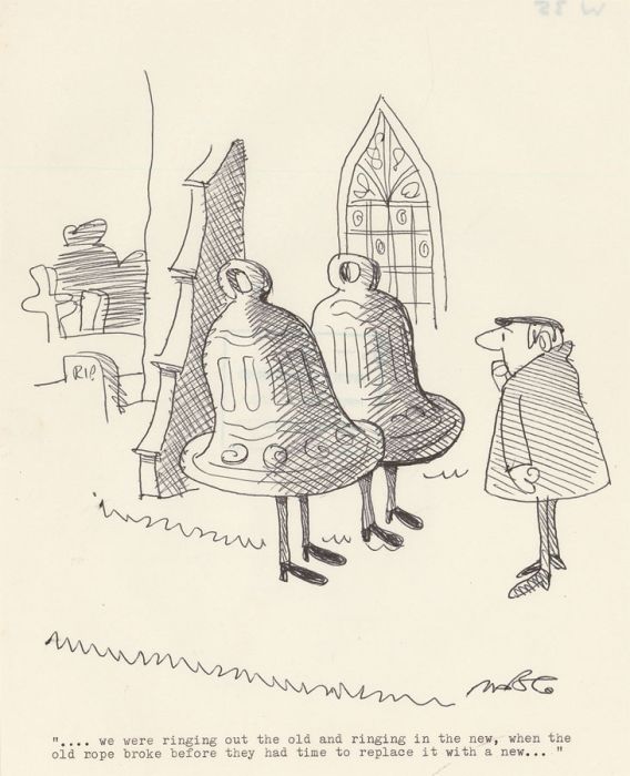 Robert S. E Coram (Maroc) - Mid 20th Century Pen and Ink Drawing, Church Bells