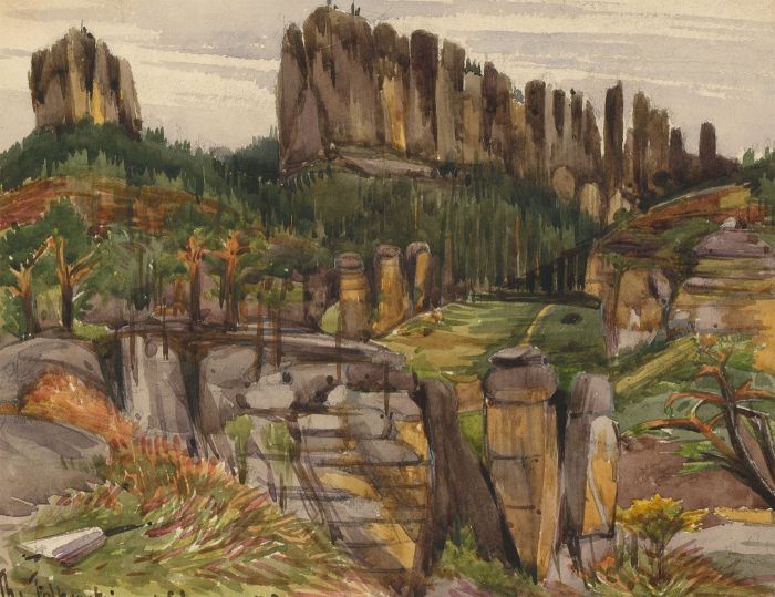 T. Dobson - Late 19th Century Watercolour, The Falkenstein, Germany