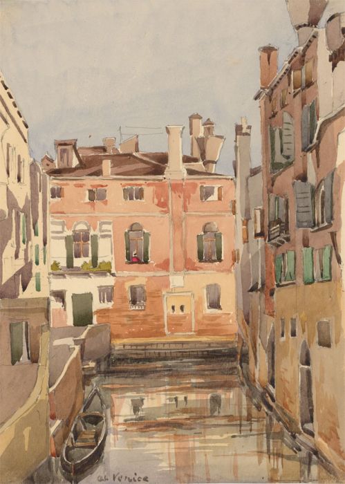 T. Dobson - Late 19th Century Watercolour, Venice Scenery