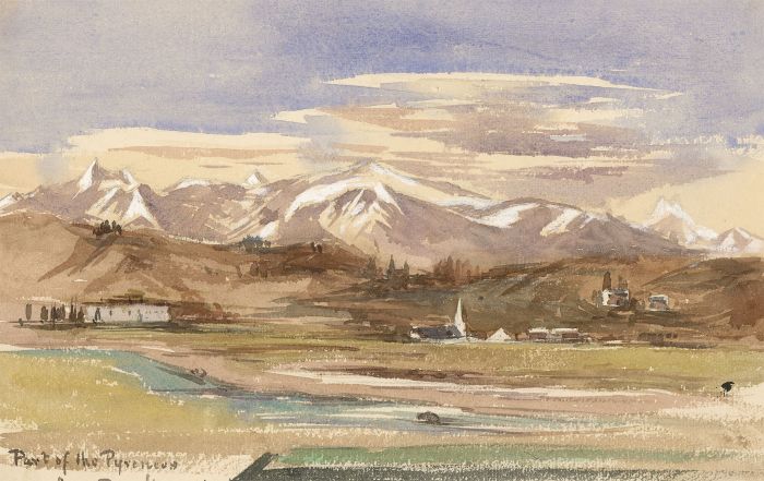 T. Dobson - Late 19th Century Watercolour, Part of the Pyrenees