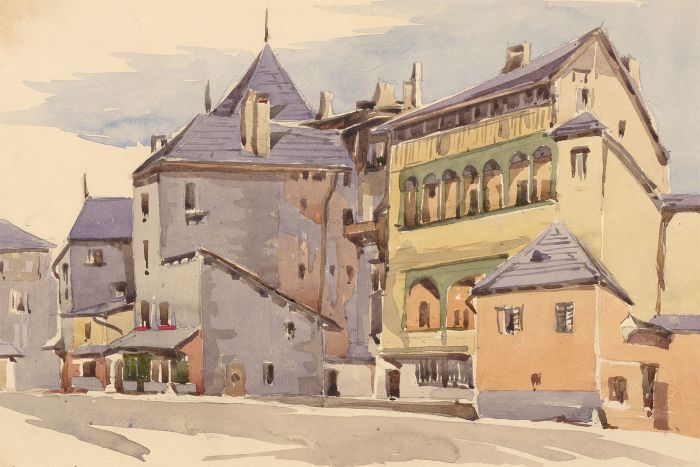 T. Dobson - Late 19th Century Watercolour, Chambéry, France 