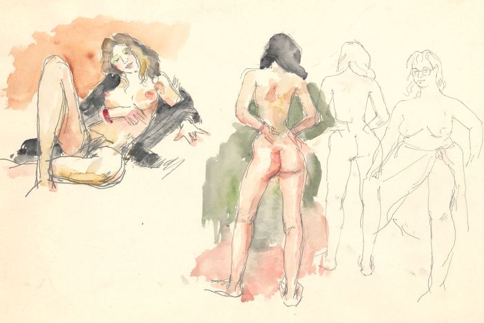 Peter Collins ARCA - c.1970s Watercolour, Female Nudes