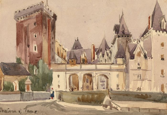 T. Dobson - Late 19th Century Watercolour, Château de Pau