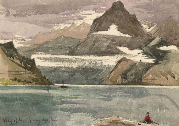T. Dobson - Late 19th Century Watercolour, Bay of Uri, Switzerland