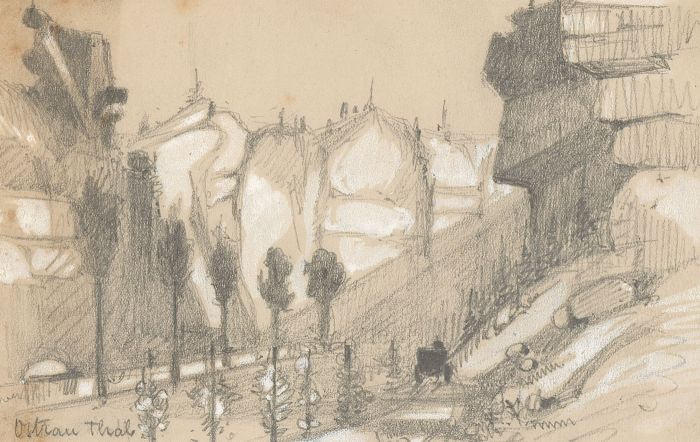 T. Dobson - Set of Five Late 19th Century Graphite Drawing, German Landscapes