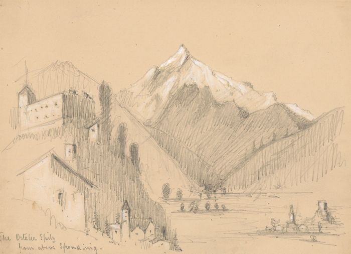 T. Dobson - Set of Four Late 19th Century Graphite Drawing, Mountain Landscapes 
