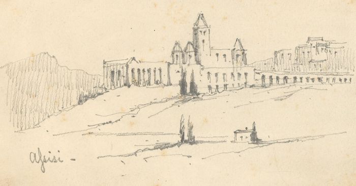 T. Dobson - Set of Four Late 19th Century Graphite Drawing, Italian Landscapes