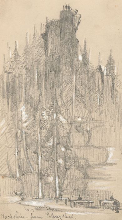 T. Dobson - Set of Three Late 19th Century Graphite Drawing, German Landscapes