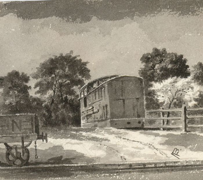 Alexander Blackwood - Late 19th Century Watercolour, View at a Railyard