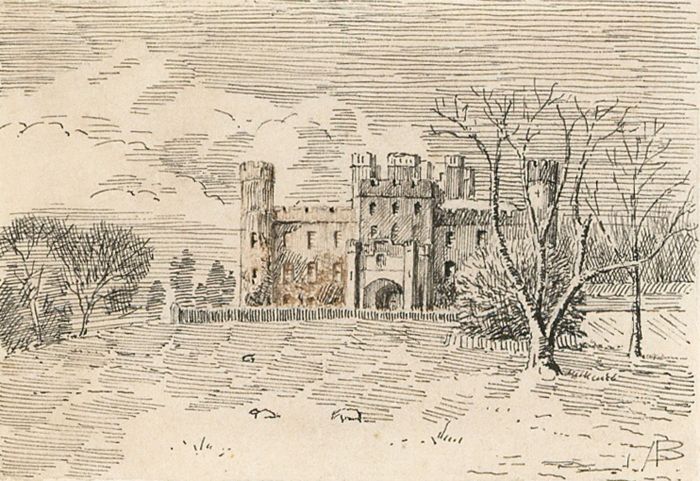 Alexander Blackwood - Late 19th Century Pen and Ink Drawing, View of a Castle