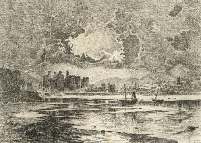 Alexander Blackwood - Late 19th Century Pen and Ink Drawing, Conwy Castle