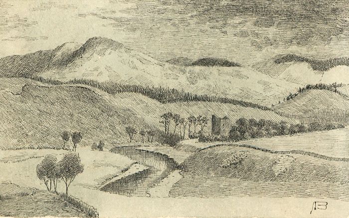 Alexander Blackwood - Late 19th Century Pen and Ink Drawing, Highlands Landscape