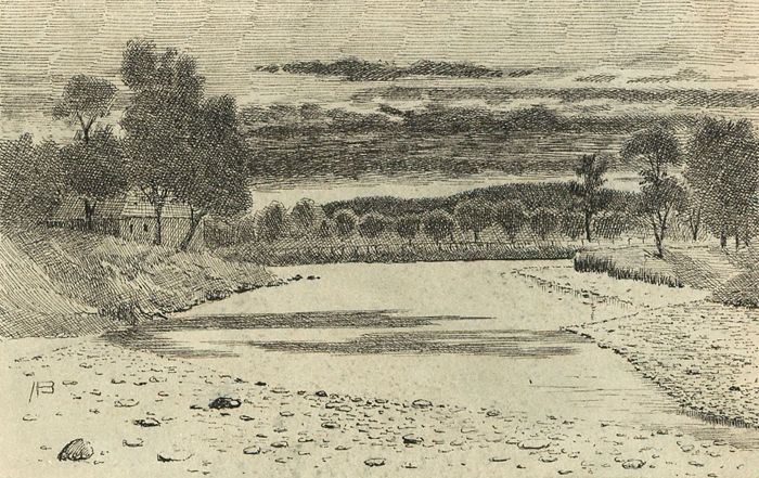 Alexander Blackwood - Late 19th Century Pen and Ink Drawing, Rural Landscape