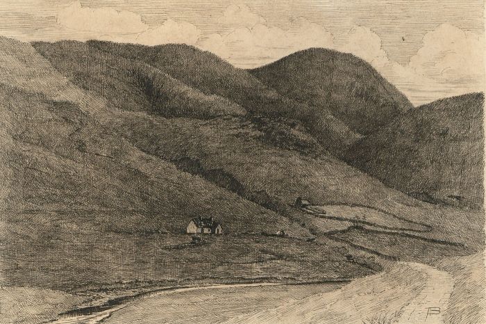 Alexander Blackwood - Late 19th Century Pen and Ink Drawing, Highland Landscape
