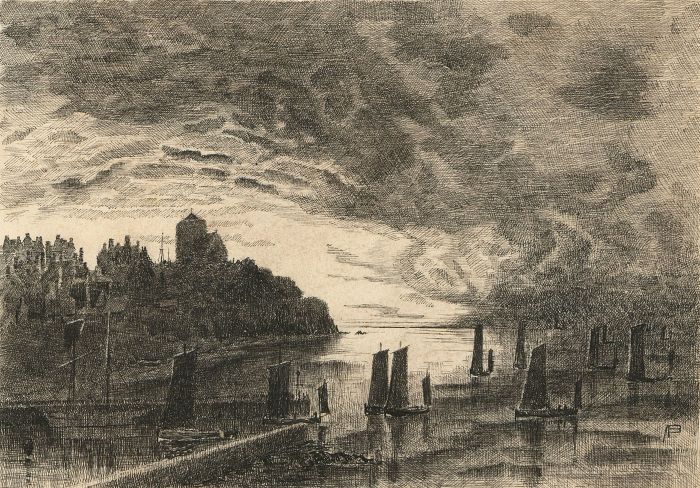 Alexander Blackwood - Late 19th Century Pen and Ink Drawing, Dutch Sailing Scene