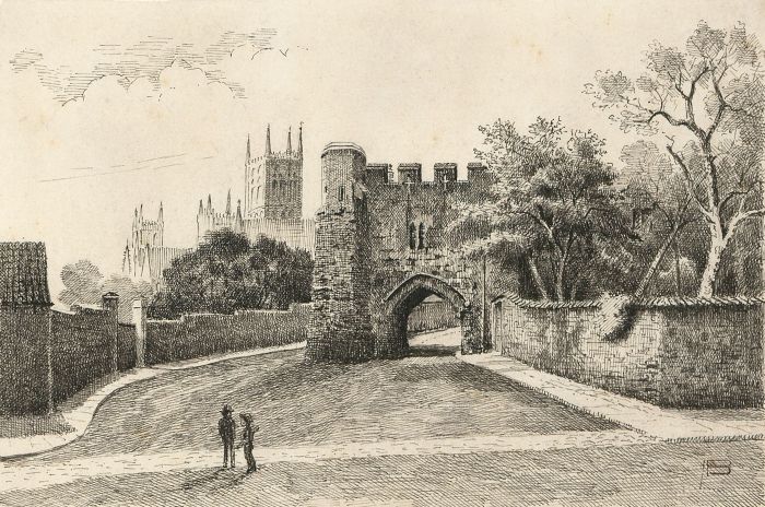 Alexander Blackwood - Late 19th Century Pen and Ink Drawing, Pottergate, Lincoln