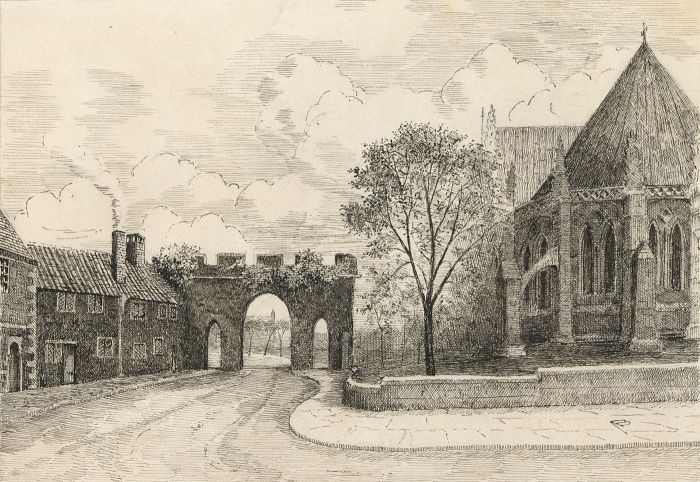 Alexander Blackwood - Late 19th Century Pen and Ink Drawing, Street View
