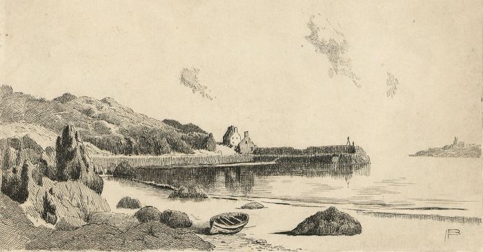 Alexander Blackwood - Late 19th Century Pen and Ink Drawing, Coastal Landscape