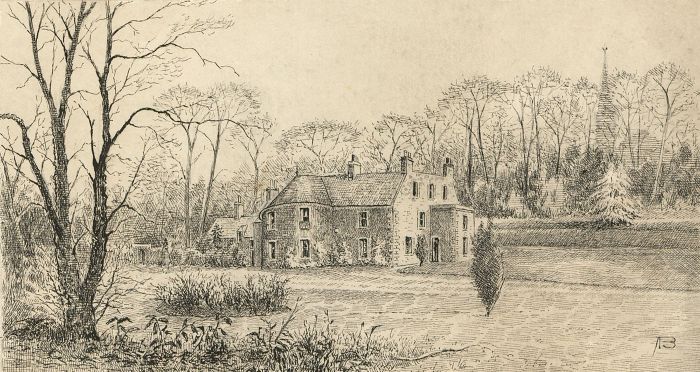 Alexander Blackwood - Late 19th Century Pen and Ink Drawing, House in Landscape