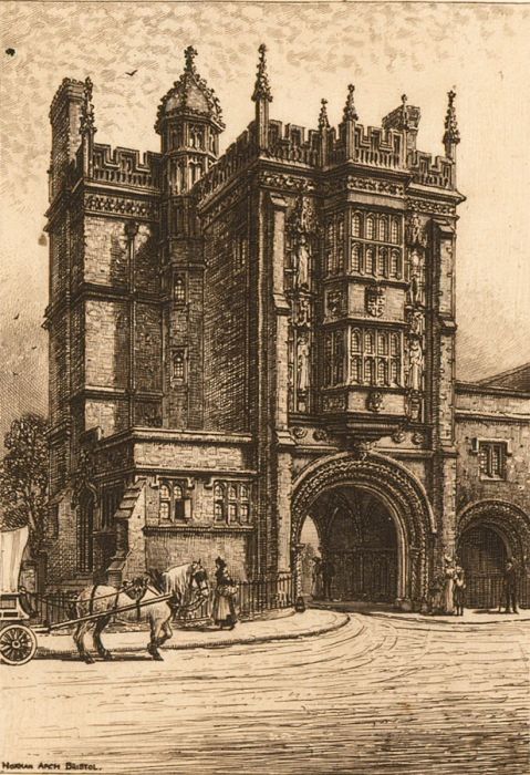 Mid 20th Century Etching - Norman Arch, Bristol