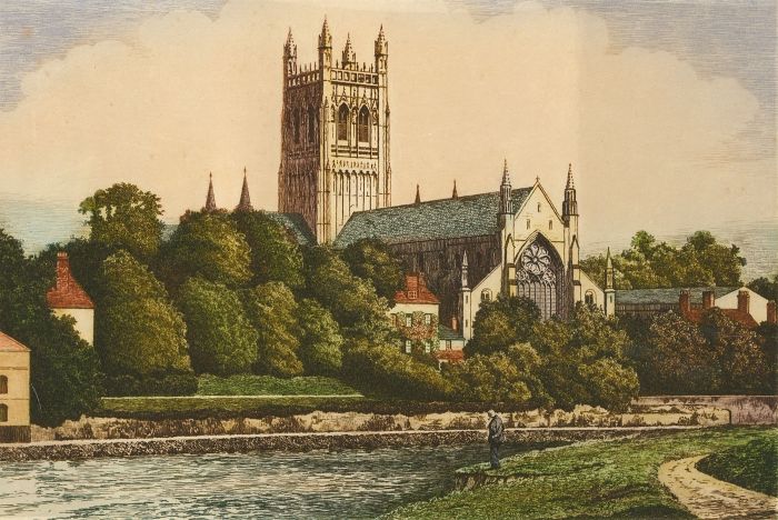 Mid 20th Century Etching - Worcester Cathedral