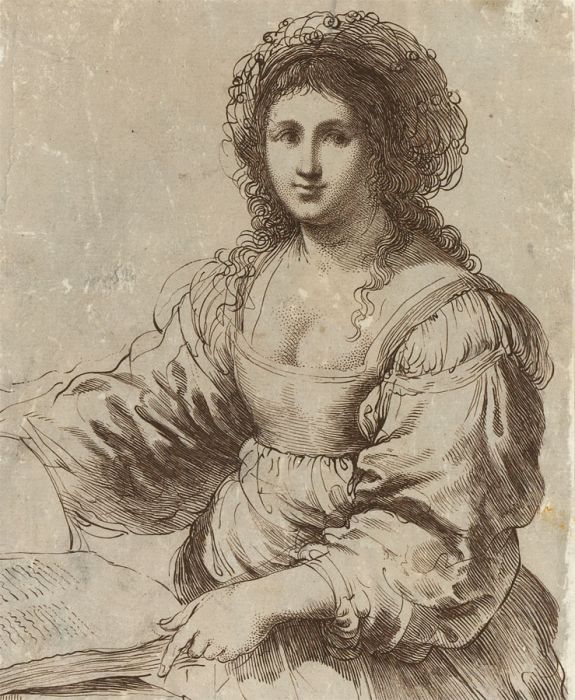 Early 19th Century Etching - Portrait of a Woman Reading
