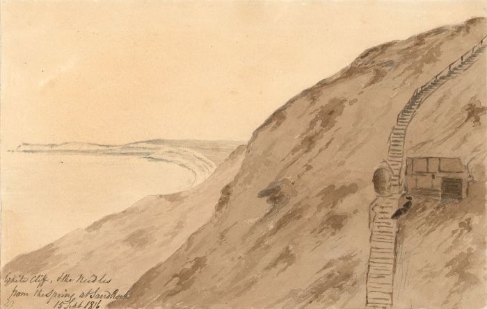 M. S. Jeffs - Sepia 1816 Watercolour, Isle of Wight 