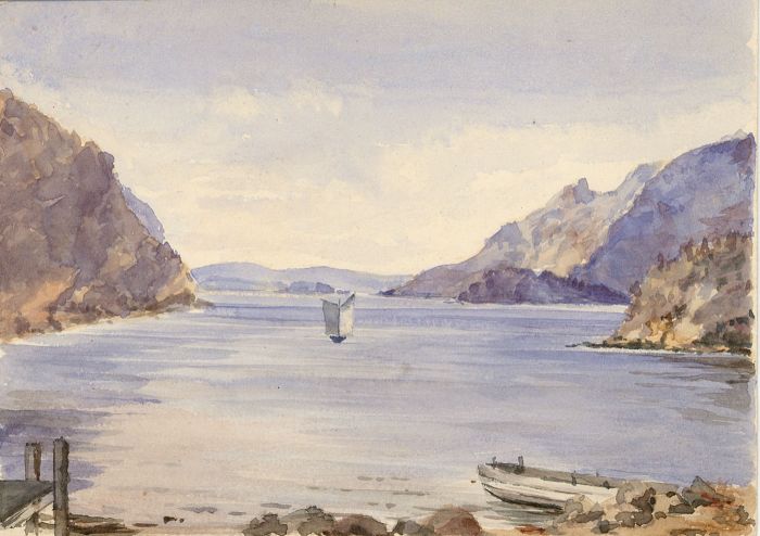 English School Late 19th Century Watercolour - Mountainous Lake Landscape