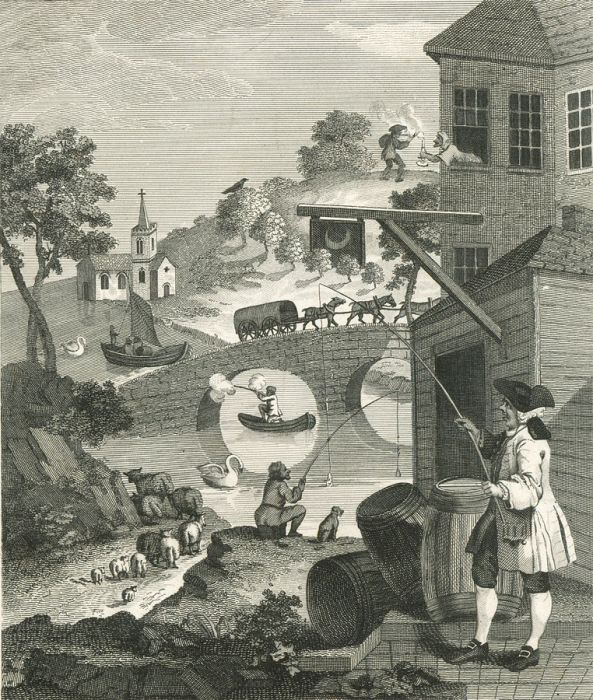 T. Cook after WIlliam Hogarth  - 1803 Engraving, Satire on False Perspective