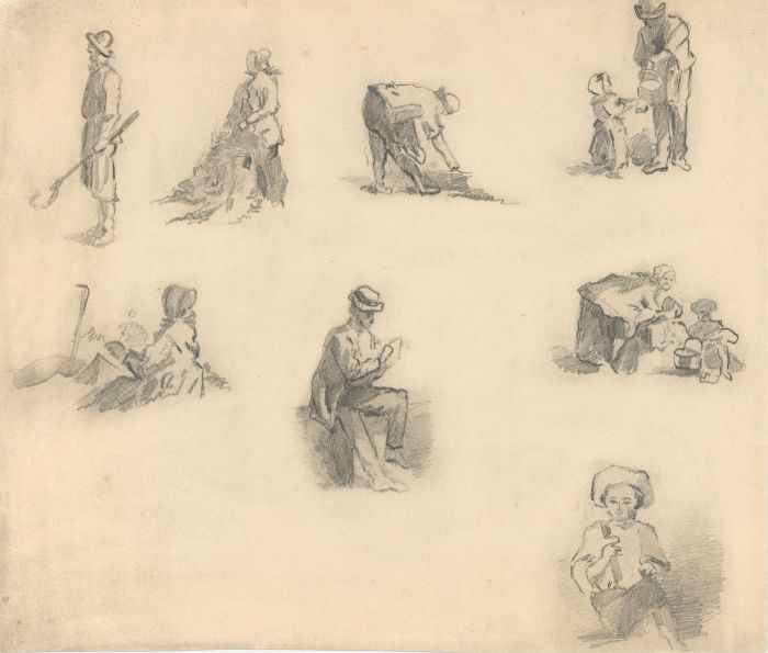 Jean Jacques Haakman - Late 19th Century Graphite Drawing, Figurative Studies