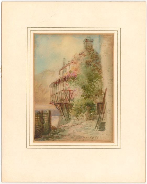 E.W. Trick - 19th Century Watercolour, The Beech, Clovelly